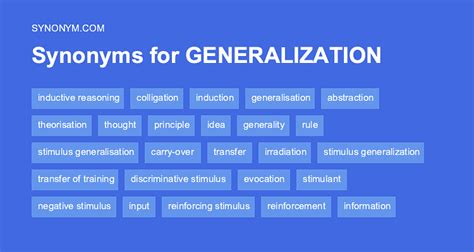 generalizations synonym|Generalization synonyms .